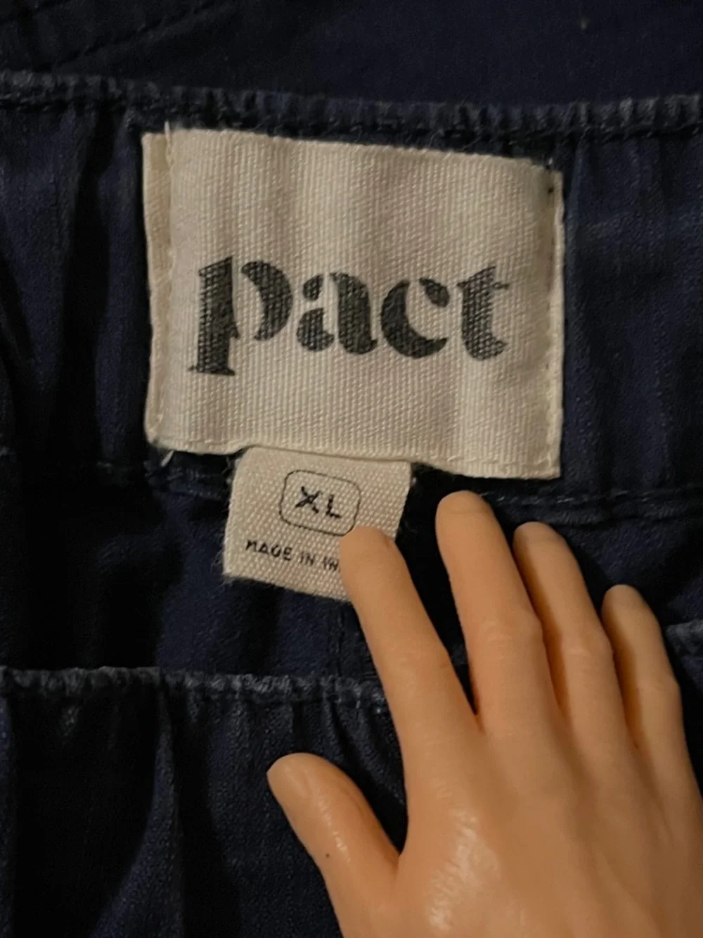 Pact Organic Men's XL Navy Elastic Waist Daily Chinos - Picture 7 of 9